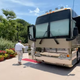 A screenshot of a video tour of Dolly Parton's old tour bus.